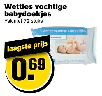 Aanbiedingen Wetties vochtige babydoekjes - Wetties - Geldig van 21/02/2017 tot 28/02/2017 bij Hoogvliet