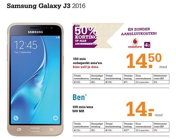 Aanbiedingen Samsung galaxy j3 - Samsung - Geldig van 17/02/2017 tot 28/02/2017 bij Telecombinatie