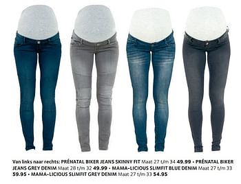 Aanbiedingen Prénatal biker jeans skinny fit - Huismerk - Prenatal - Geldig van 14/02/2017 tot 27/02/2017 bij Prenatal