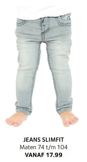 Aanbiedingen Jeans slimfit - Huismerk - Prenatal - Geldig van 14/02/2017 tot 27/02/2017 bij Prenatal