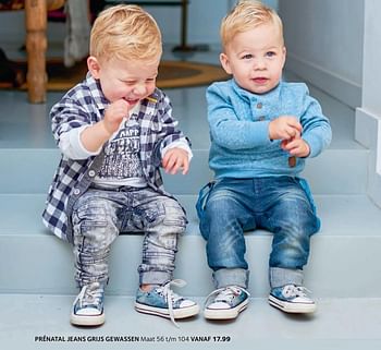 Aanbiedingen Prénatal jeans grijs gewassen - Huismerk - Prenatal - Geldig van 14/02/2017 tot 27/02/2017 bij Prenatal