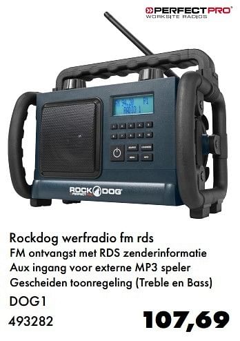 Aanbiedingen Perfect pro rockdog werfradio fm rds dog1 - Perfect Pro - Geldig van 26/02/2017 tot 31/03/2017 bij Multi Bazar