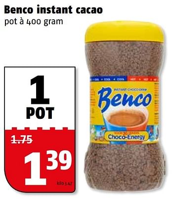 Aanbiedingen Benco instant cacao - Benco - Geldig van 20/02/2017 tot 26/02/2017 bij Poiesz