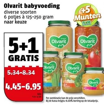 Aanbiedingen Olvarit babyvoeding - Olvarit - Geldig van 20/02/2017 tot 26/02/2017 bij Poiesz