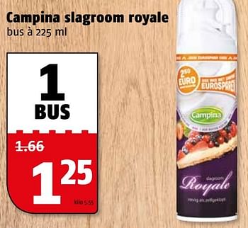 Aanbiedingen Campina slagroom royale - Campina - Geldig van 20/02/2017 tot 26/02/2017 bij Poiesz