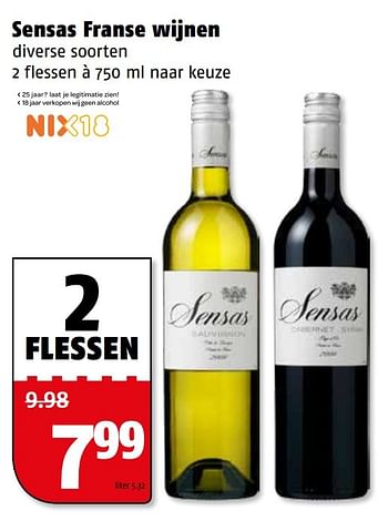 Aanbiedingen Sensas franse wijnen - Rode wijnen - Geldig van 20/02/2017 tot 26/02/2017 bij Poiesz