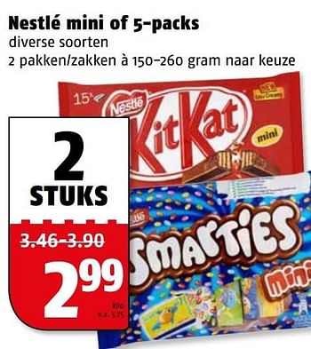 Aanbiedingen Nestlé mini of 5-packs - Nestlé - Geldig van 20/02/2017 tot 26/02/2017 bij Poiesz