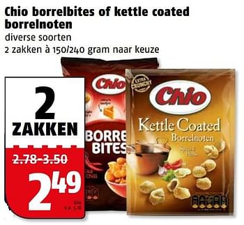 Aanbiedingen Chio borrelbites of kettle coated borrelnoten - Chio - Geldig van 20/02/2017 tot 26/02/2017 bij Poiesz