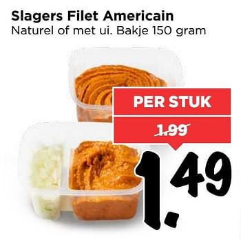 Aanbiedingen Slagers filet americain - Huismerk Vomar - Geldig van 26/02/2017 tot 04/03/2017 bij Vomar