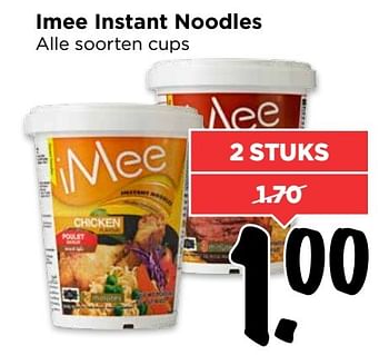 Aanbiedingen Imee instant noodles - Imee - Geldig van 26/02/2017 tot 04/03/2017 bij Vomar