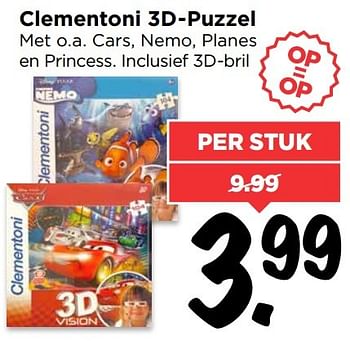 Aanbiedingen Clementoni 3d-puzzel - Clementoni - Geldig van 26/02/2017 tot 04/03/2017 bij Vomar