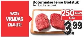 Aanbiedingen Botermalse ierse biefstuk - Huismerk Vomar - Geldig van 26/02/2017 tot 04/03/2017 bij Vomar