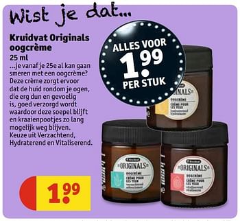 Aanbiedingen Kruidvat originals oogcrème - Huismerk - Kruidvat - Geldig van 21/02/2017 tot 05/03/2017 bij Kruidvat