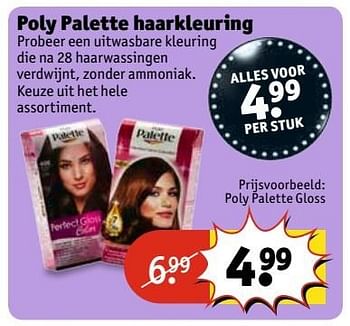 Aanbiedingen Poly palette haarkleuring poly palette gloss - Poly palette - Geldig van 21/02/2017 tot 05/03/2017 bij Kruidvat