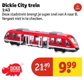 Aanbiedingen Dickie city trein - Dickie - Geldig van 21/02/2017 tot 05/03/2017 bij Kruidvat