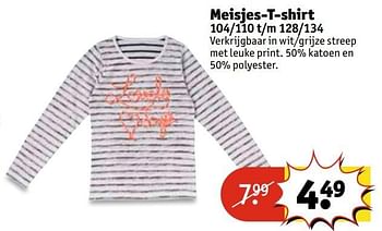 Aanbiedingen Meisjes-t-shirt - Huismerk - Kruidvat - Geldig van 21/02/2017 tot 05/03/2017 bij Kruidvat