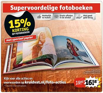 Aanbiedingen Fotoboek small hardcover 26 pagina`s hoogglans papier - Huismerk - Kruidvat - Geldig van 21/02/2017 tot 05/03/2017 bij Kruidvat
