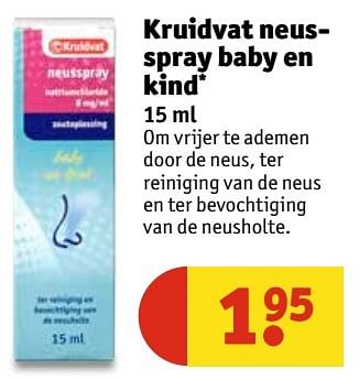 Aanbiedingen Kruidvat neus- spray baby en kind - Huismerk - Kruidvat - Geldig van 21/02/2017 tot 05/03/2017 bij Kruidvat