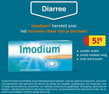 Aanbiedingen Imodium herstelt snel het normale ritme van je darmen - Imodium - Geldig van 21/02/2017 tot 05/03/2017 bij Kruidvat