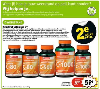 Aanbiedingen Vitamine c-1000 - Huismerk - Kruidvat - Geldig van 21/02/2017 tot 05/03/2017 bij Kruidvat