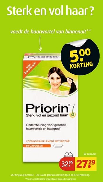 Aanbiedingen Priorin - Priorin - Geldig van 21/02/2017 tot 05/03/2017 bij Kruidvat