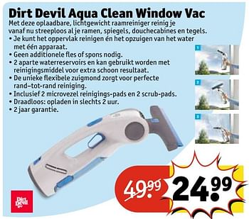 Aanbiedingen Dirt devil aqua clean window vac - Huismerk - Kruidvat - Geldig van 21/02/2017 tot 05/03/2017 bij Kruidvat