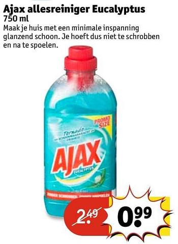 Aanbiedingen Ajax allesreiniger eucalyptus - Ajax - Geldig van 21/02/2017 tot 05/03/2017 bij Kruidvat