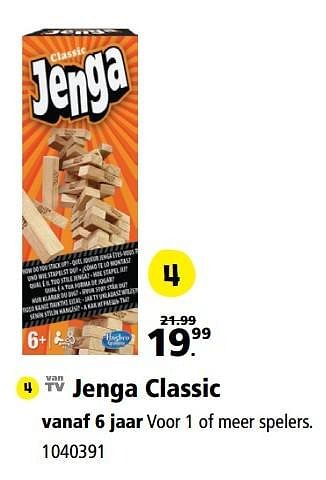 Aanbiedingen Jenga classic - Hasbro - Geldig van 20/02/2017 tot 05/03/2017 bij Bart Smit