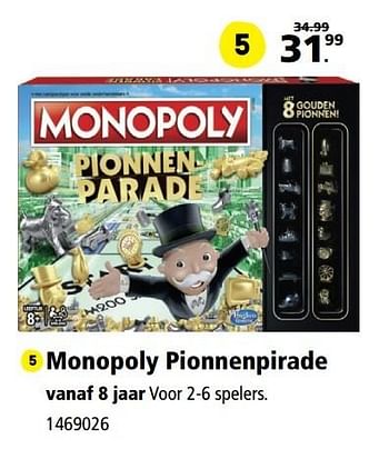 Aanbiedingen Monopoly pionnenpirade - Hasbro - Geldig van 20/02/2017 tot 05/03/2017 bij Bart Smit