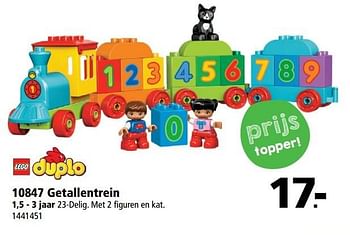Aanbiedingen 10847 getallentrein - Lego - Geldig van 20/02/2017 tot 05/03/2017 bij Bart Smit