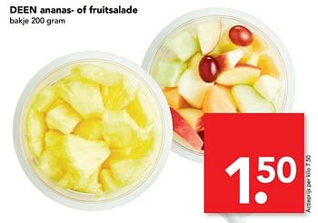 Aanbiedingen Deen ananas- of fruitsalade - Huismerk deen supermarkt - Geldig van 27/02/2017 tot 04/03/2017 bij Deen Supermarkten