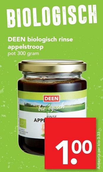 Aanbiedingen Deen biologisch rinse appelstroop - Huismerk deen supermarkt - Geldig van 27/02/2017 tot 04/03/2017 bij Deen Supermarkten