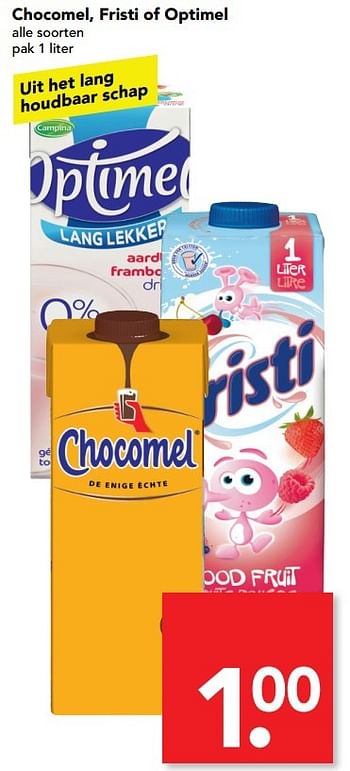 Aanbiedingen Chocomel, fristi of optimel - Fristi - Geldig van 27/02/2017 tot 04/03/2017 bij Deen Supermarkten