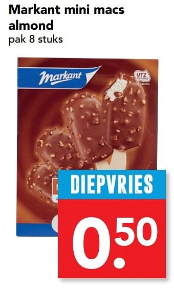Aanbiedingen Markant mini macs almond - Markant - Geldig van 27/02/2017 tot 04/03/2017 bij Deen Supermarkten