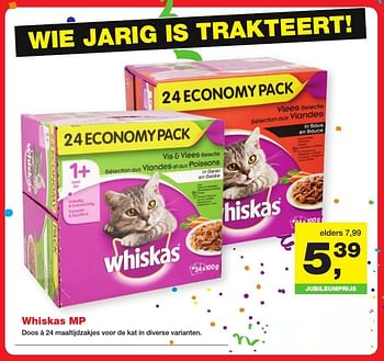 Aanbiedingen Whiskas mp - Whiskas - Geldig van 20/02/2017 tot 05/03/2017 bij Jumper