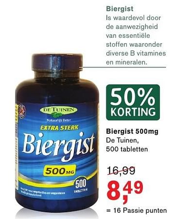 Aanbiedingen Biergist - De Tuinen - Geldig van 13/02/2017 tot 05/03/2017 bij Holland & Barrett