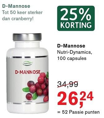 Aanbiedingen D-mannose nutri-dynamics - Nutri - Geldig van 13/02/2017 tot 05/03/2017 bij Holland & Barrett