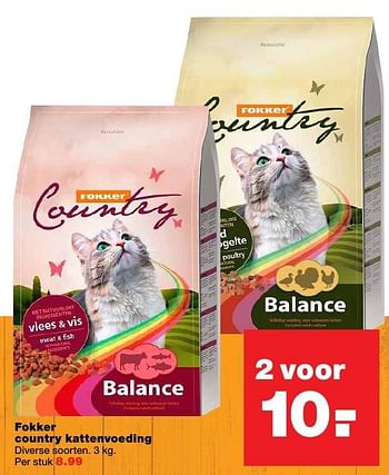 Aanbiedingen Fokker country kattenvoeding - Fokker - Geldig van 27/02/2017 tot 05/03/2017 bij Praxis