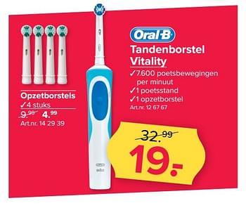 Aanbiedingen Oral-b tandenborstel vitality - Oral-B - Geldig van 20/02/2017 tot 05/03/2017 bij Kijkshop