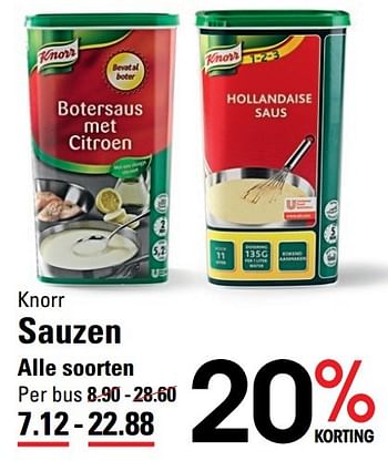 Aanbiedingen Knorr sauzen - Knorr - Geldig van 15/02/2017 tot 06/03/2017 bij Sligro