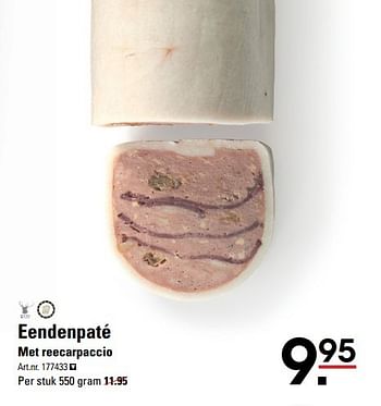 Aanbiedingen Eendenpaté met reecarpaccio - Ruig - Geldig van 15/02/2017 tot 06/03/2017 bij Sligro