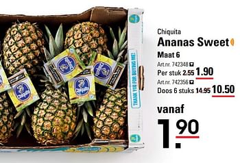 Aanbiedingen Ananas sweet - Chiquita - Geldig van 15/02/2017 tot 06/03/2017 bij Sligro