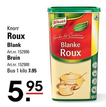 Aanbiedingen Knorr roux blank - Knorr - Geldig van 15/02/2017 tot 06/03/2017 bij Sligro