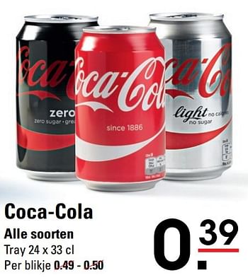 Aanbiedingen Coca-cola alle soorten - Coca Cola - Geldig van 15/02/2017 tot 06/03/2017 bij Sligro