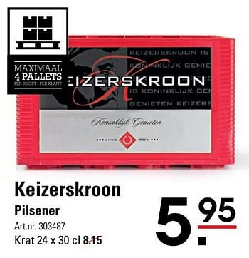 Aanbiedingen Keizerskroon pilsener - Keizerskroon - Geldig van 15/02/2017 tot 06/03/2017 bij Sligro