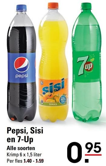 Aanbiedingen Pepsi, sisi en 7-up - Huismerk - Sligro - Geldig van 15/02/2017 tot 06/03/2017 bij Sligro