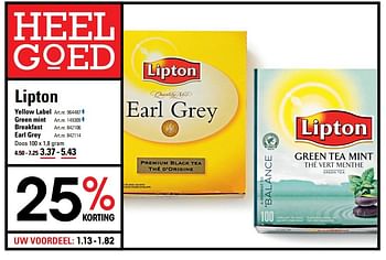 Aanbiedingen Lipton yellow label - Lipton - Geldig van 15/02/2017 tot 06/03/2017 bij Sligro