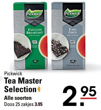 Aanbiedingen Pickwick tea master selection - Pickwick - Geldig van 15/02/2017 tot 06/03/2017 bij Sligro