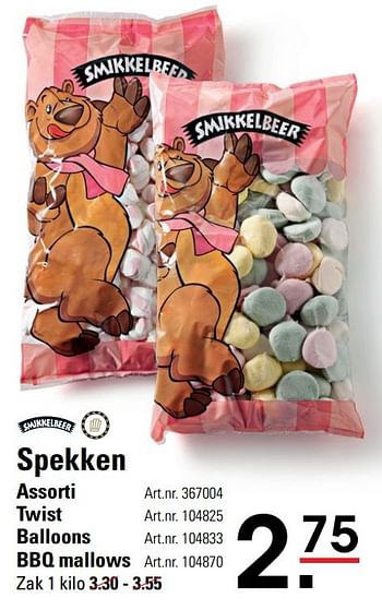 Aanbiedingen Spekken assorti - Smikkelbeer - Geldig van 15/02/2017 tot 06/03/2017 bij Sligro
