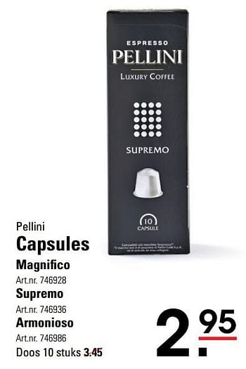 Aanbiedingen Capsules magnifico - Pellini - Geldig van 15/02/2017 tot 06/03/2017 bij Sligro